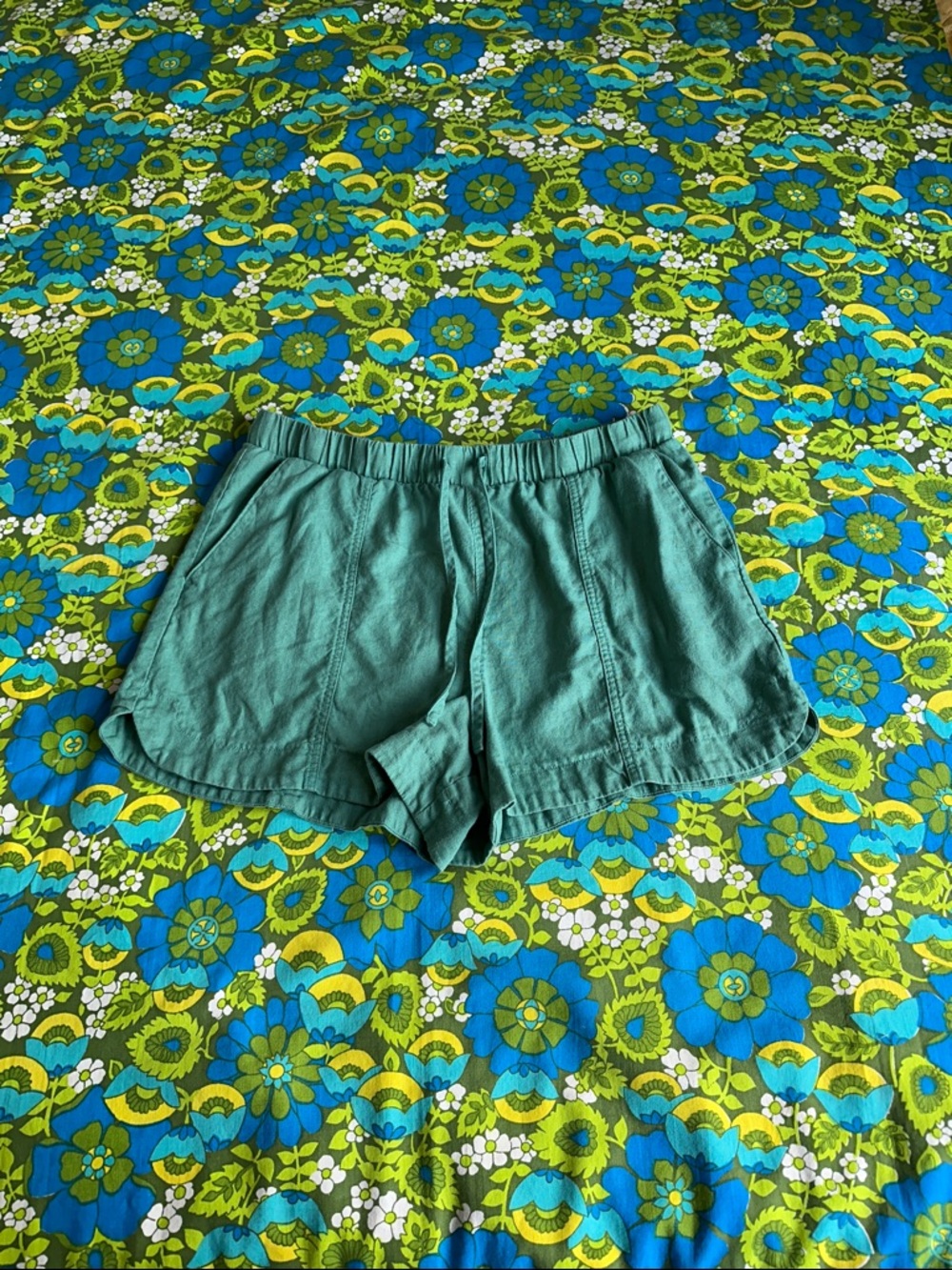 Women’s Elastic-Waist Casual Shorts Old Navy green drawstring summer pockets - Picture 14 of 16